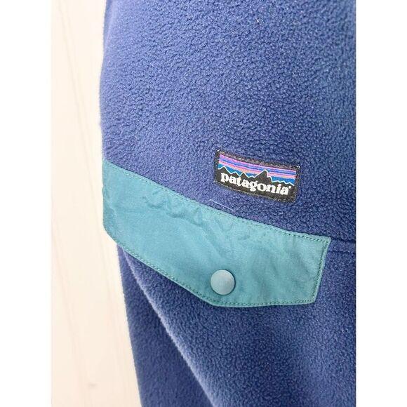 Patagonia Synchilla T Snap Men's Peddie Crew Fleece Jacket Blue‎ Size Small - Picture 4 of 13